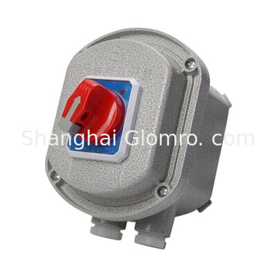 3 Pole Round Explosion Proof Circuit Breaker 10A-63A Three Phase Circuit Breaker IP65 Waterproof Aluminum Flameproof Control Switch for Flammable Dust Workshop
