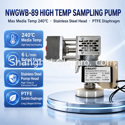 High Temperature Gas Sampling Pump BAXIT NWGWB-89 Oil-free Diaphragm Vacuum Pump for Flue Gas Analysis